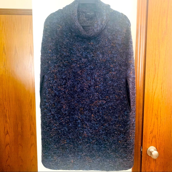 Romeo & Juliet Couture Space Dye Long Line Funnel-Neck Poncho Sweater EUC Sz L - Picture 2 of 10